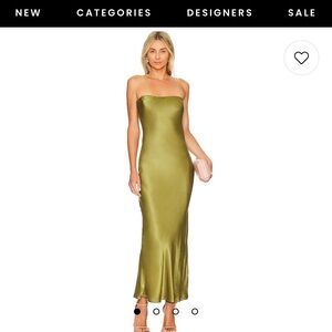 Revolve x SNDYS Angel Strapless Midi Dress Olive - Size S